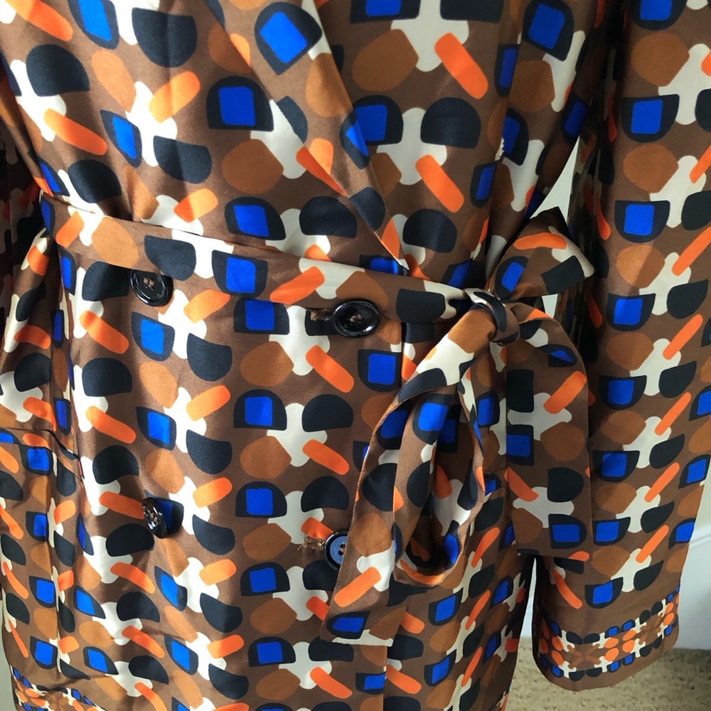 ZARA NWT Geometric Print Satin Blazer Women’s XL - Picture 7 of 15